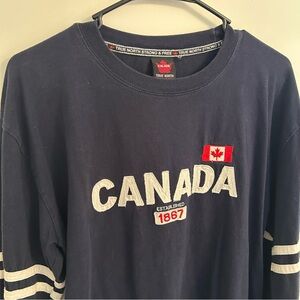 Canada long sleeve shirt large Kalson True North‎ navy patch country casual y2k